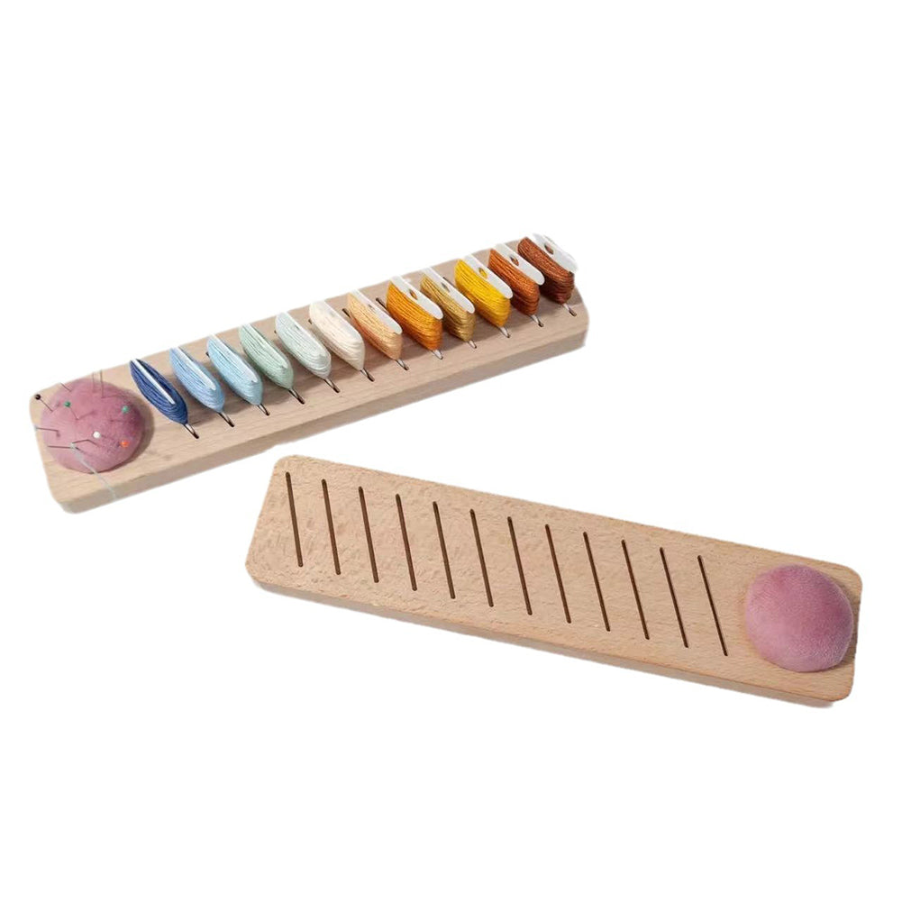 12 Slot Embroidery Floss Bobbin Rack with 12 Floss Card for Sewing Quilting