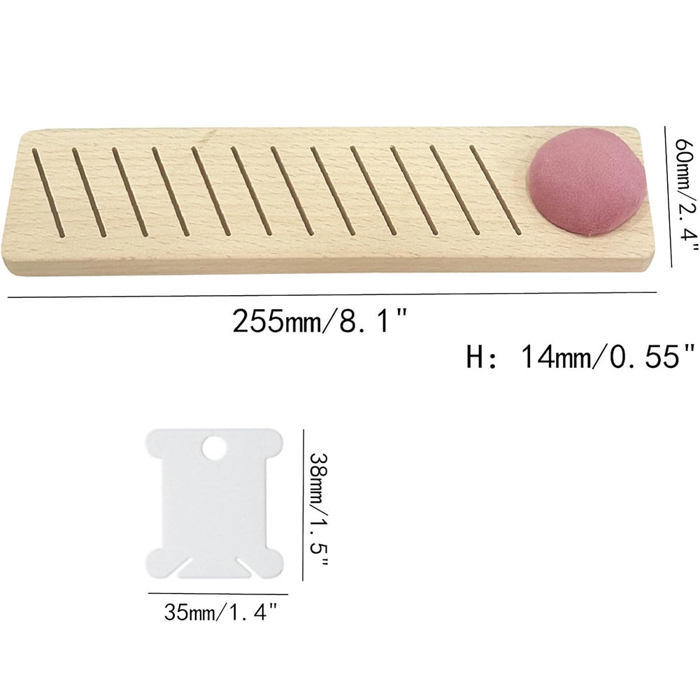 12 Slot Embroidery Floss Bobbin Rack with 12 Floss Card for Sewing Quilting