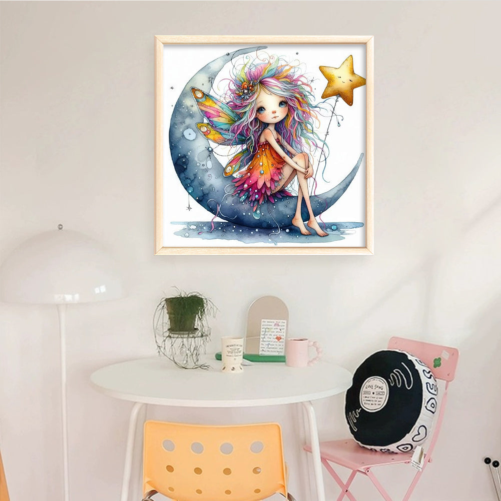 Moon Girl - Full 11CT Stamped Cross Stitch 40x40CM - Yishu