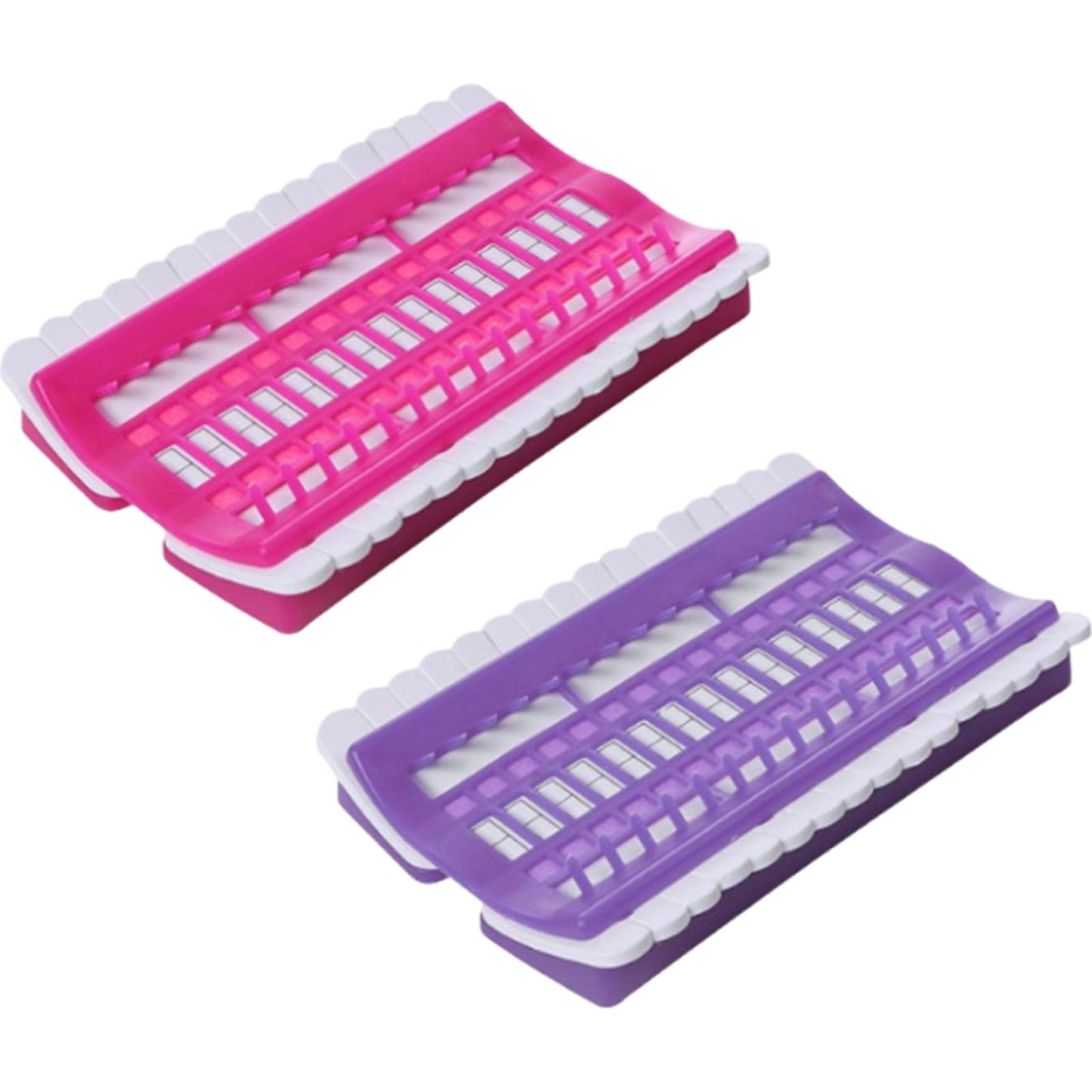 2PCS 30 Positions Floss Organizer Plastic Thread Organizers (Rose Red Purple)