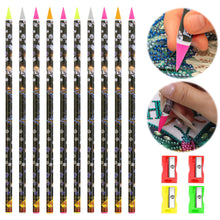 Load image into Gallery viewer, 10Pcs 5D Crystal Gem Pick Up Tool 23cm Dotting Wax Pencil for Art Craft
