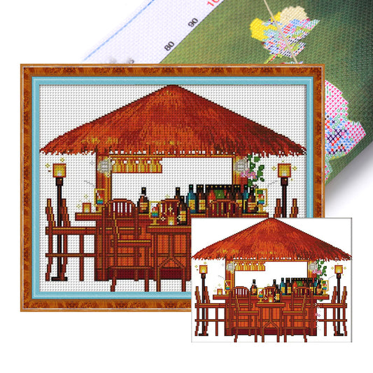 Happy Time - Partial 14CT Stamped Cross Stitch 41x34CM - Joy Sunday
