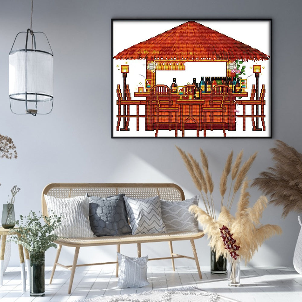 Happy Time - Partial 14CT Stamped Cross Stitch 41x34CM - Joy Sunday