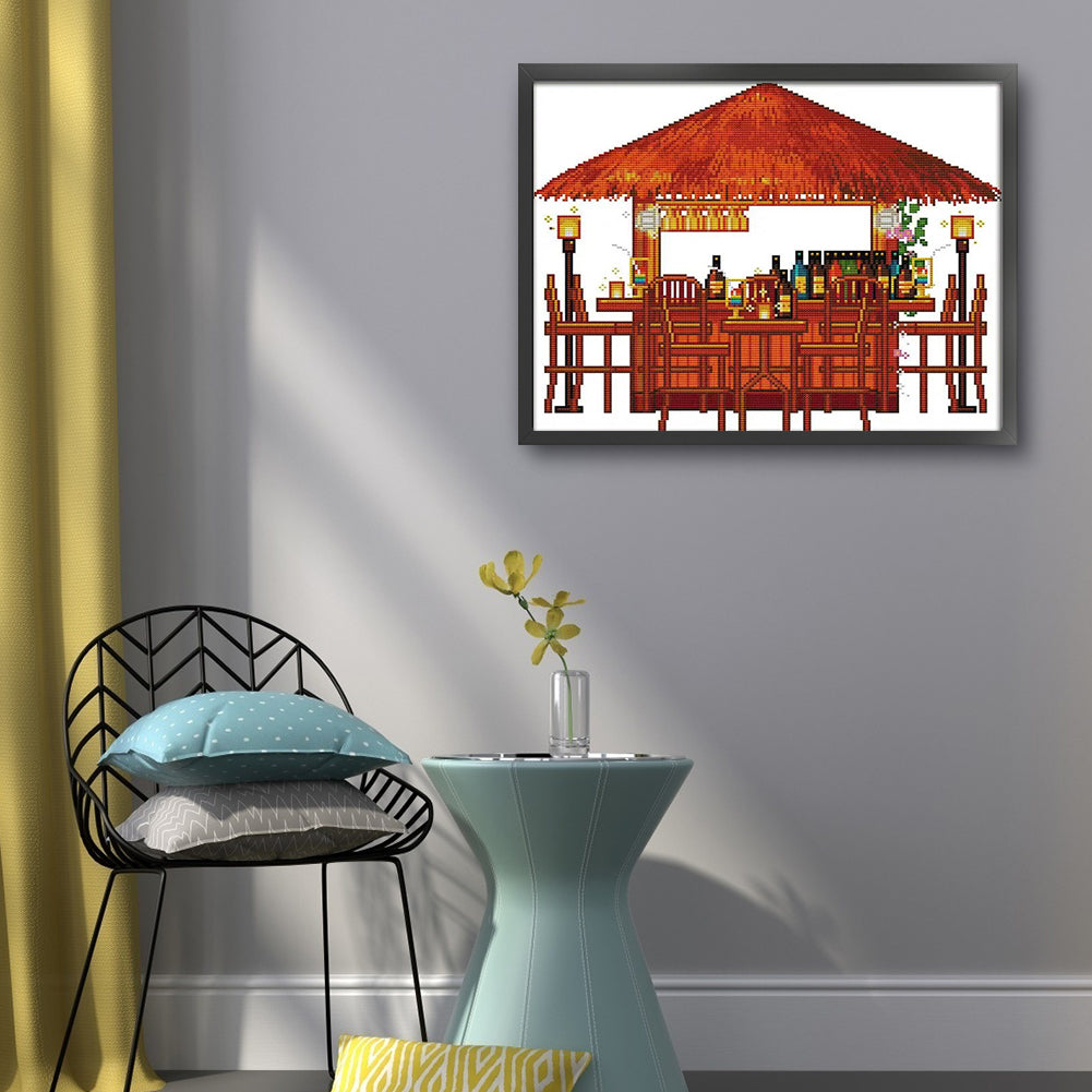 Happy Time - Partial 14CT Stamped Cross Stitch 41x34CM - Joy Sunday