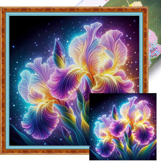 Iris - Full 11CT Stamped Cross Stitch 40x40CM - Huacan