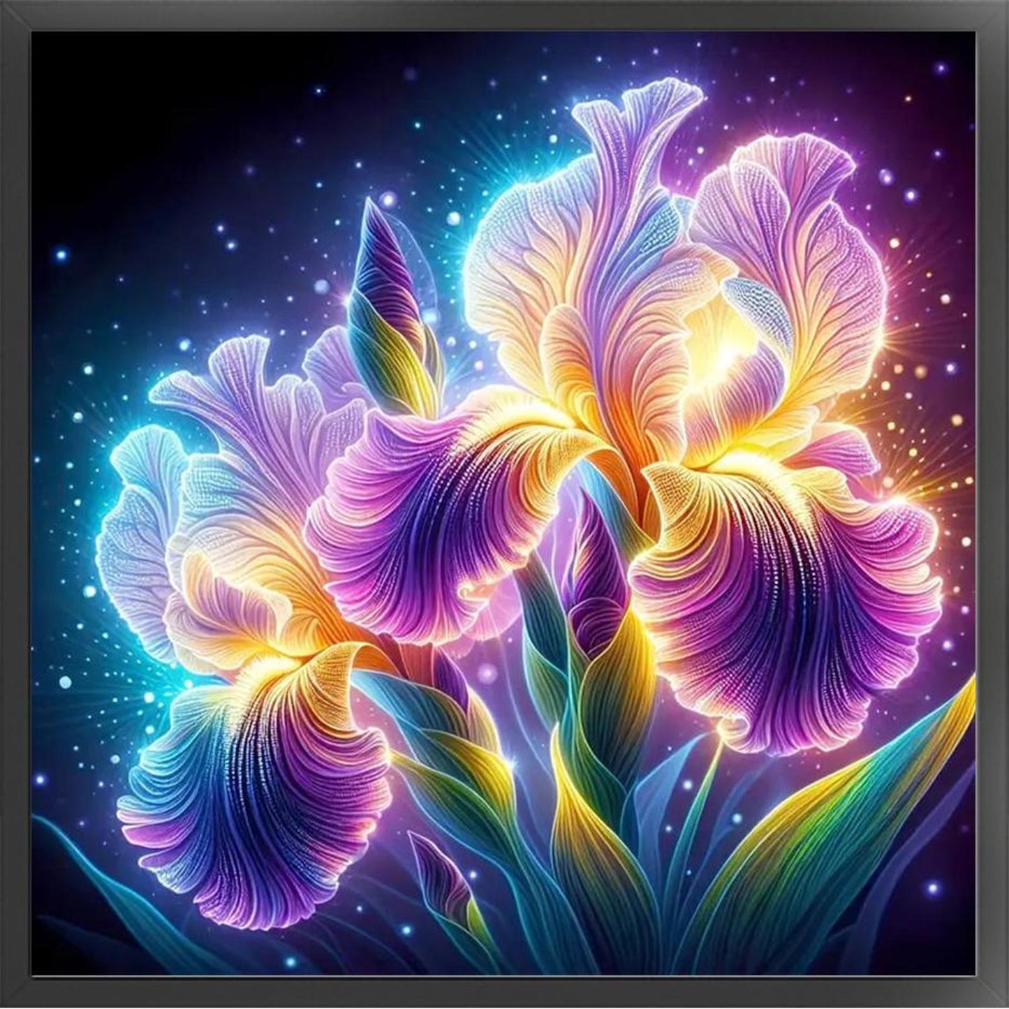 Iris - Full 11CT Stamped Cross Stitch 40x40CM - Huacan
