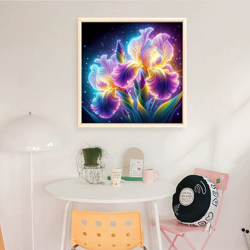 Iris - Full 11CT Stamped Cross Stitch 40x40CM - Huacan
