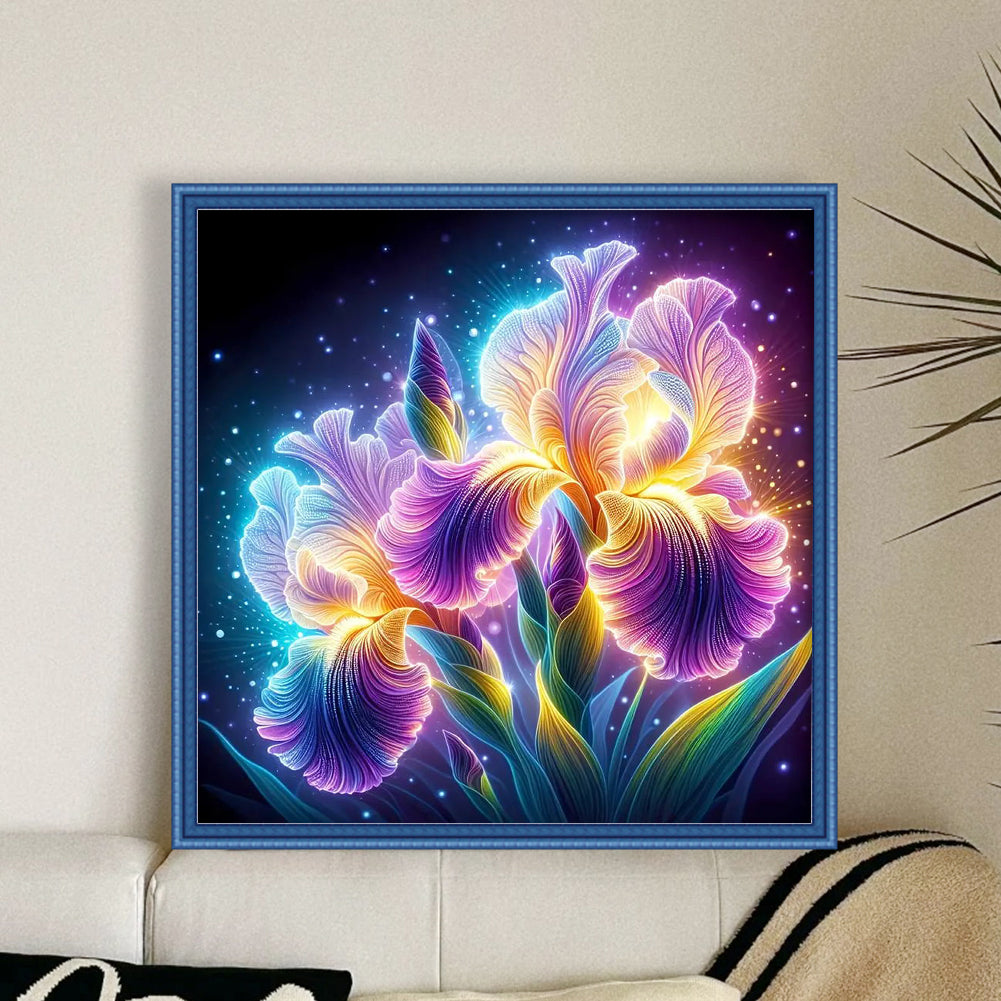 Iris - Full 11CT Stamped Cross Stitch 40x40CM - Huacan