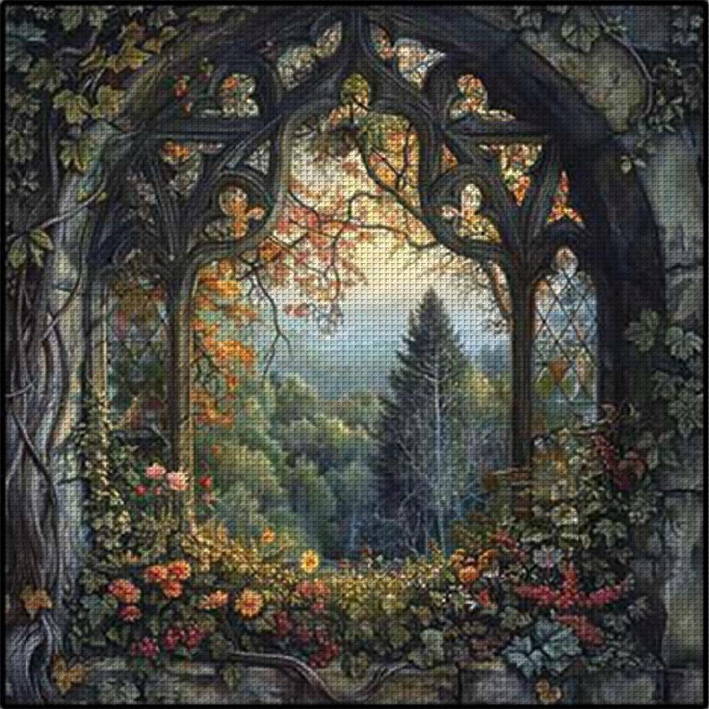 Forest - Full 11CT Stamped Cross Stitch 50x50CM - Huacan