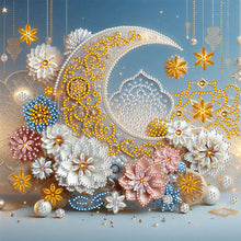 Load image into Gallery viewer, Flower Crescent Moon 30*30CM(Canvas) Partial Special Shaped Drill Diamond Painting
