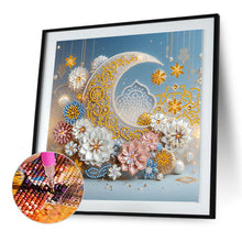 Load image into Gallery viewer, Flower Crescent Moon 30*30CM(Canvas) Partial Special Shaped Drill Diamond Painting
