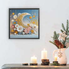 Load image into Gallery viewer, Flower Crescent Moon 30*30CM(Canvas) Partial Special Shaped Drill Diamond Painting
