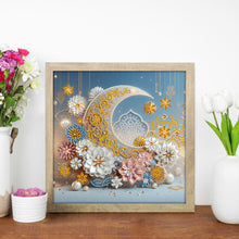 Load image into Gallery viewer, Flower Crescent Moon 30*30CM(Canvas) Partial Special Shaped Drill Diamond Painting
