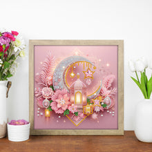 Load image into Gallery viewer, Light Feather Crescent Moon 30*30CM(Canvas) Partial Special Shaped Drill Diamond Painting
