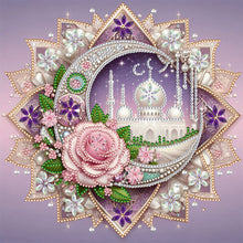 Load image into Gallery viewer, Flower Crescent Moon 30*30CM(Canvas) Partial Special Shaped Drill Diamond Painting
