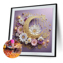 Load image into Gallery viewer, Flower Crescent Moon 30*30CM(Canvas) Partial Special Shaped Drill Diamond Painting
