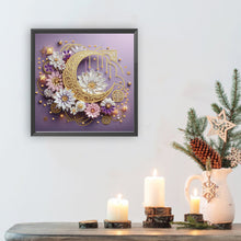 Load image into Gallery viewer, Flower Crescent Moon 30*30CM(Canvas) Partial Special Shaped Drill Diamond Painting
