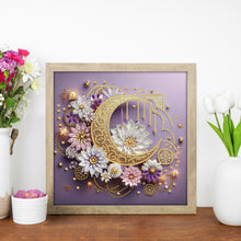 Load image into Gallery viewer, Flower Crescent Moon 30*30CM(Canvas) Partial Special Shaped Drill Diamond Painting
