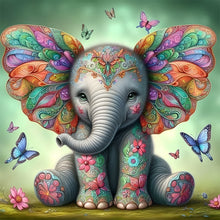 Load image into Gallery viewer, Butterfly Elephant 30*30CM(Canvas) Full Round Drill Diamond Painting
