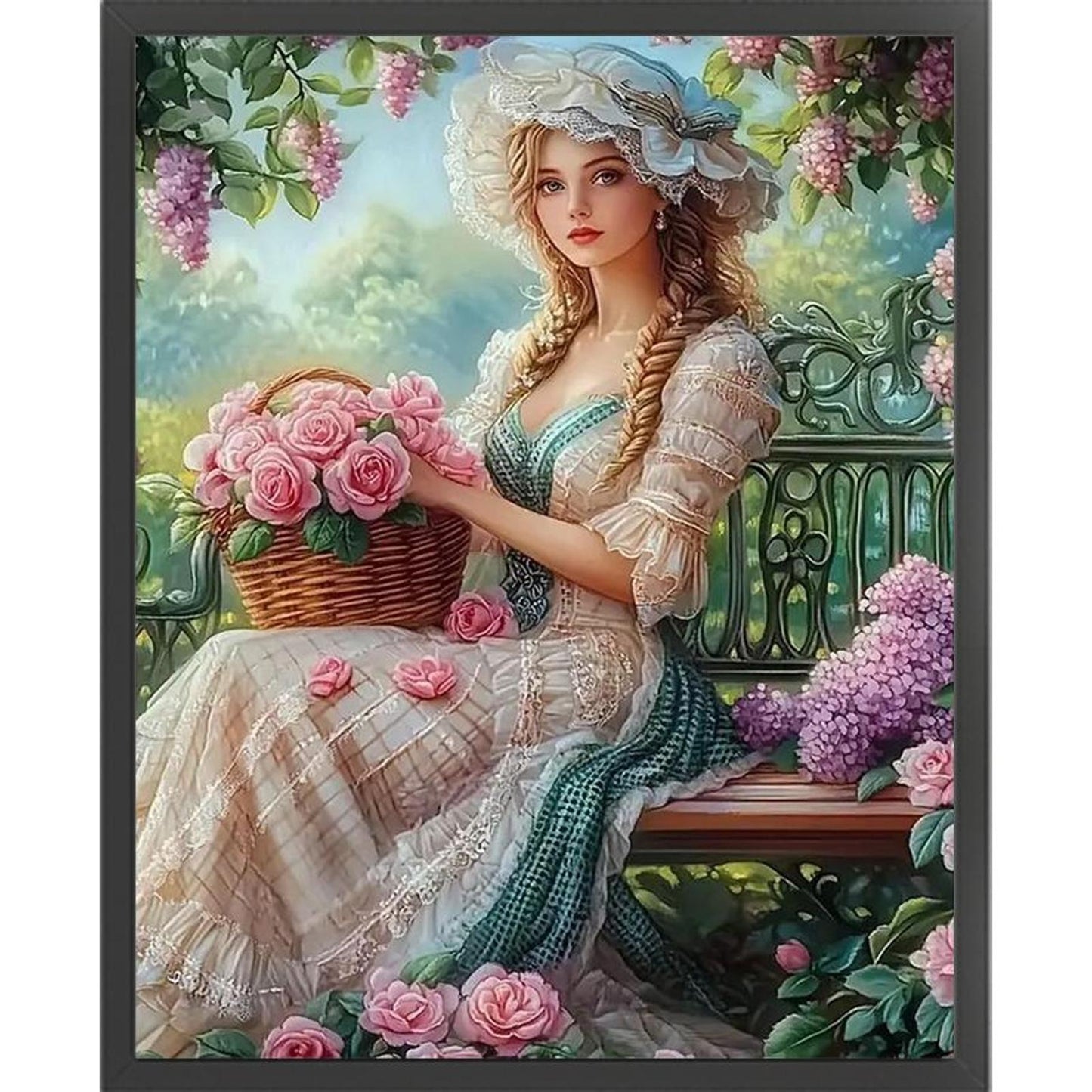 Victorian Girl - Full 11CT Stamped Cross Stitch 40x50CM - Huacan