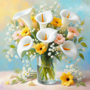 Cala Lily 30*30CM(Canvas) Full Round Drill Diamond Painting