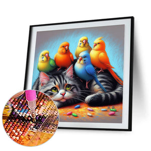 Kitten Parrot 40*40CM(Canvas) Full Round Drill Diamond Painting