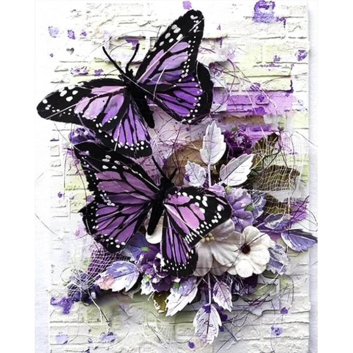 Purple Butterfly - Full 11CT Counted Cross Stitch 40x50CM - Yishu