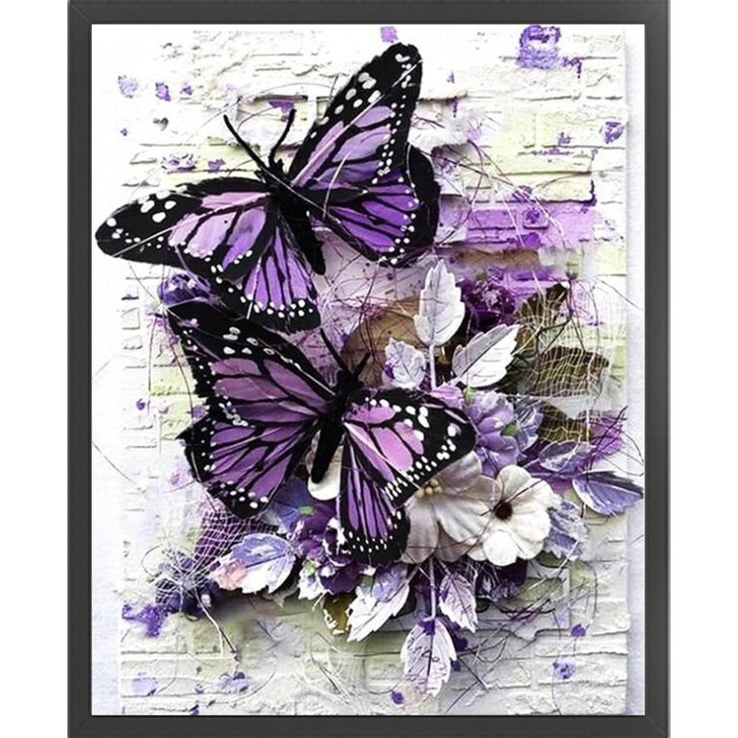 Purple Butterfly - Full 11CT Counted Cross Stitch 40x50CM - Yishu