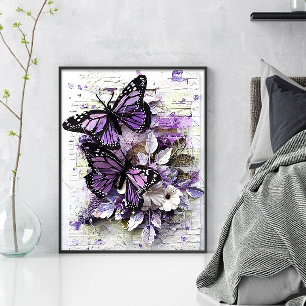 Purple Butterfly - Full 11CT Counted Cross Stitch 40x50CM - Yishu