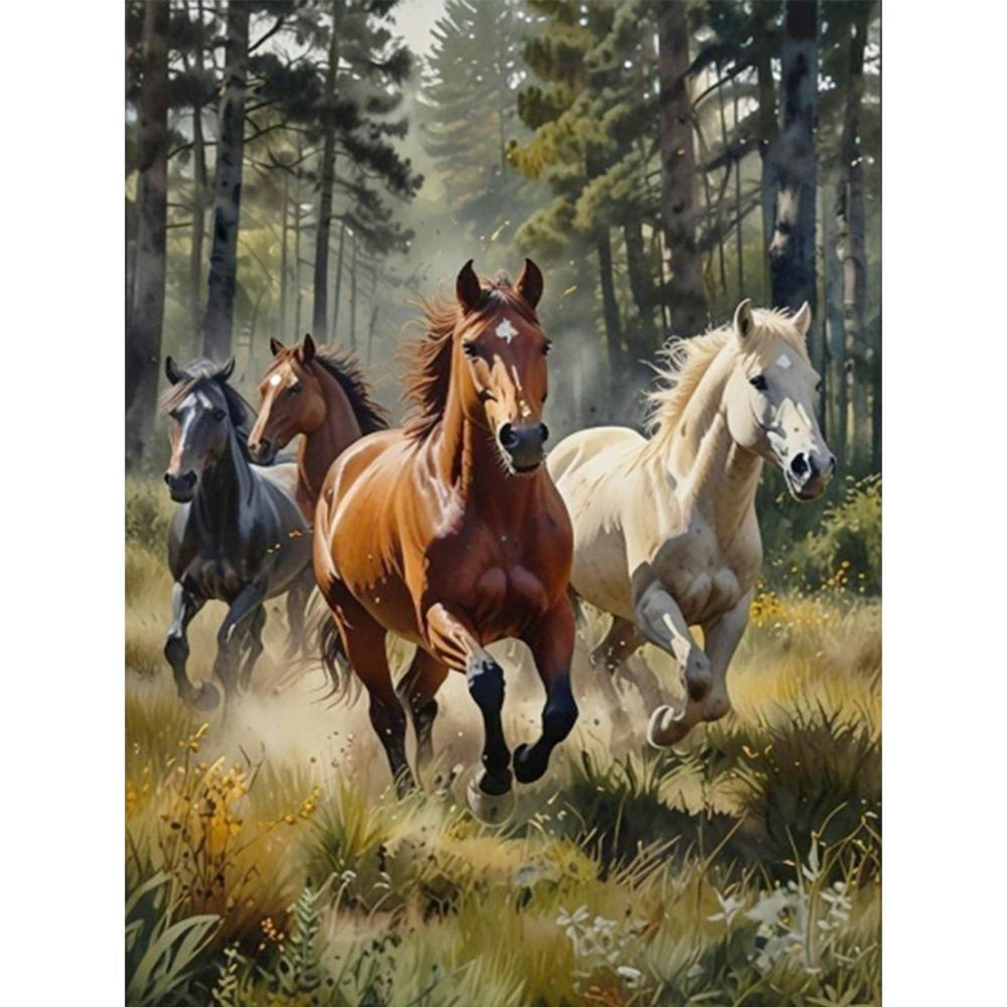 Running Horse - Full 11CT Counted Cross Stitch 40x55CM - Yishu