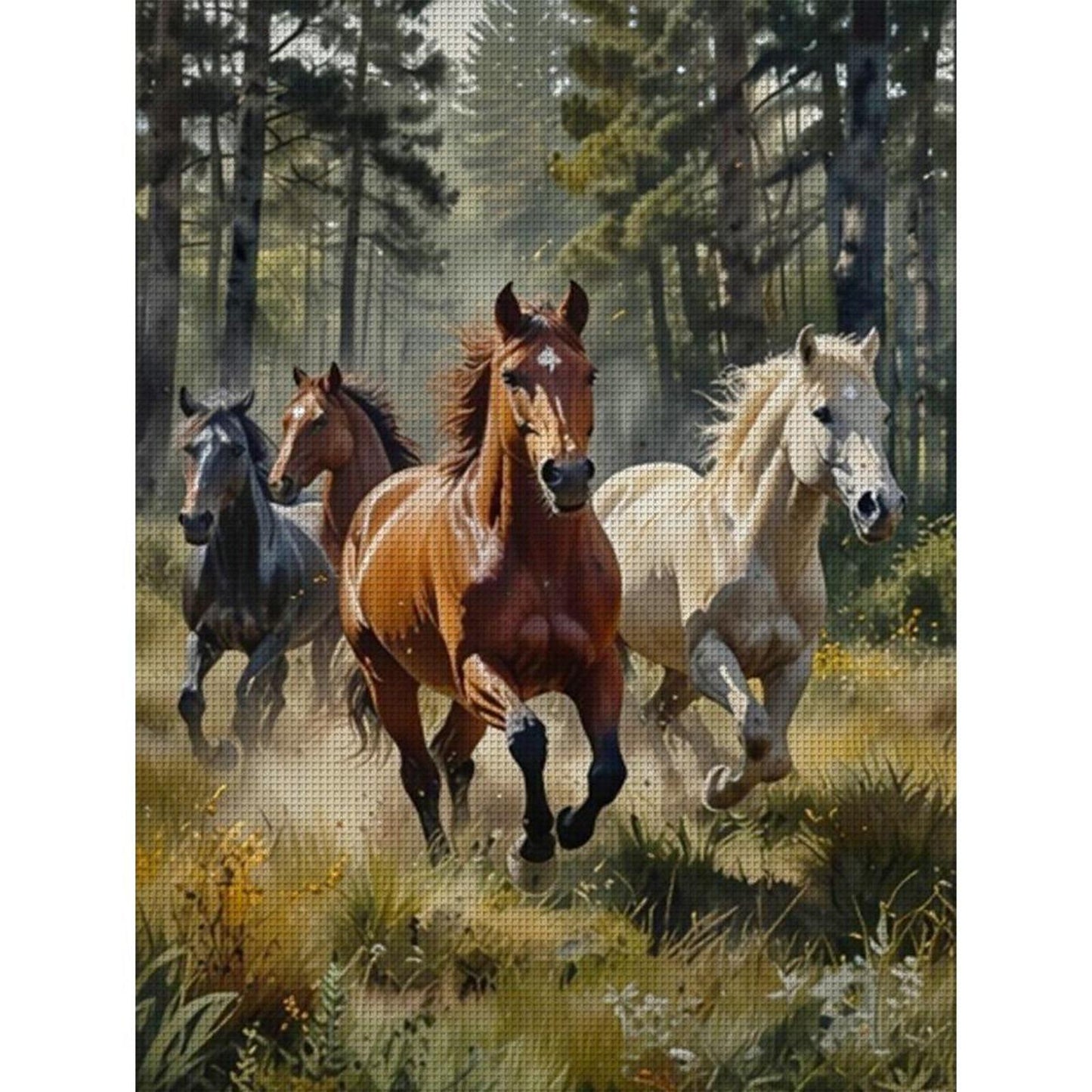 Running Horse - Full 11CT Counted Cross Stitch 40x55CM - Yishu