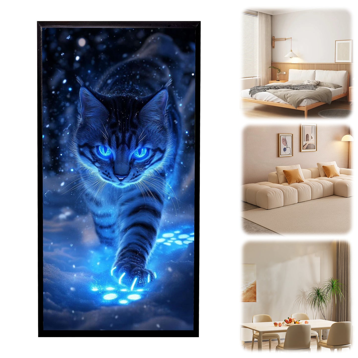 Magic Cat - Full 11CT Stamped Cross Stitch 40x70CM - Huacan