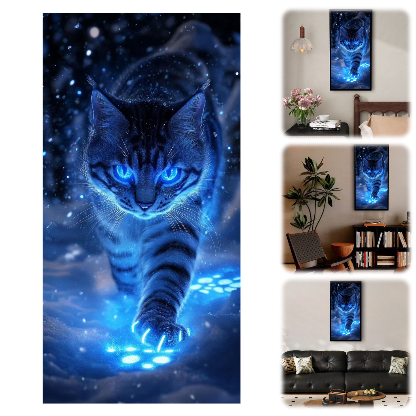 Magic Cat - Full 11CT Stamped Cross Stitch 40x70CM - Huacan