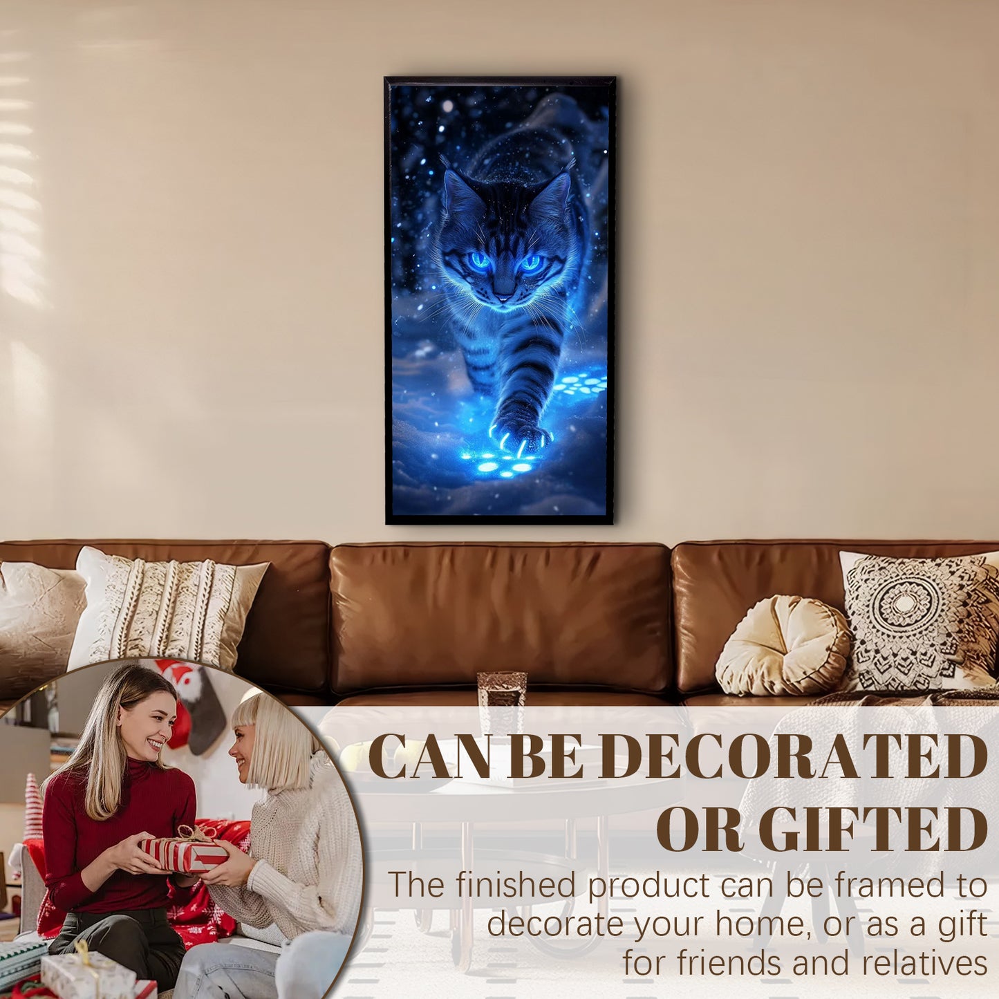 Magic Cat - Full 11CT Stamped Cross Stitch 40x70CM - Huacan