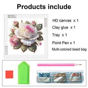 Flowers 30*30CM(Canvas) Partial Special Shaped Drill Diamond Painting
