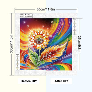 Flowers 30*30CM(Canvas) Partial Special Shaped Drill Diamond Painting