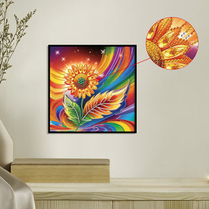 Flowers 30*30CM(Canvas) Partial Special Shaped Drill Diamond Painting