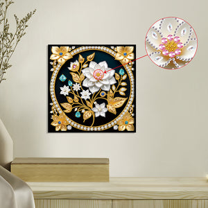 Flowers 30*30CM(Canvas) Partial Special Shaped Drill Diamond Painting