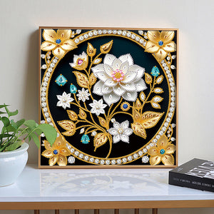 Flowers 30*30CM(Canvas) Partial Special Shaped Drill Diamond Painting