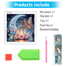 Load image into Gallery viewer, Crescent Moon Butterfly 30*30CM(Canvas) Partial Special Shaped Drill Diamond Painting

