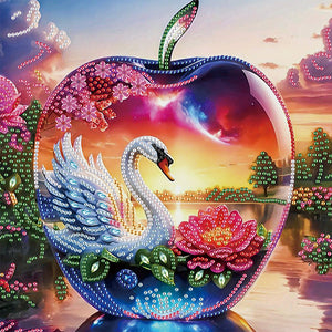 Crystal Ball Swan 30*30CM(Canvas) Partial Special Shaped Drill Diamond Painting