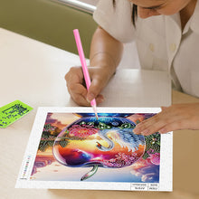 Load image into Gallery viewer, Crystal Ball Swan 30*30CM(Canvas) Partial Special Shaped Drill Diamond Painting
