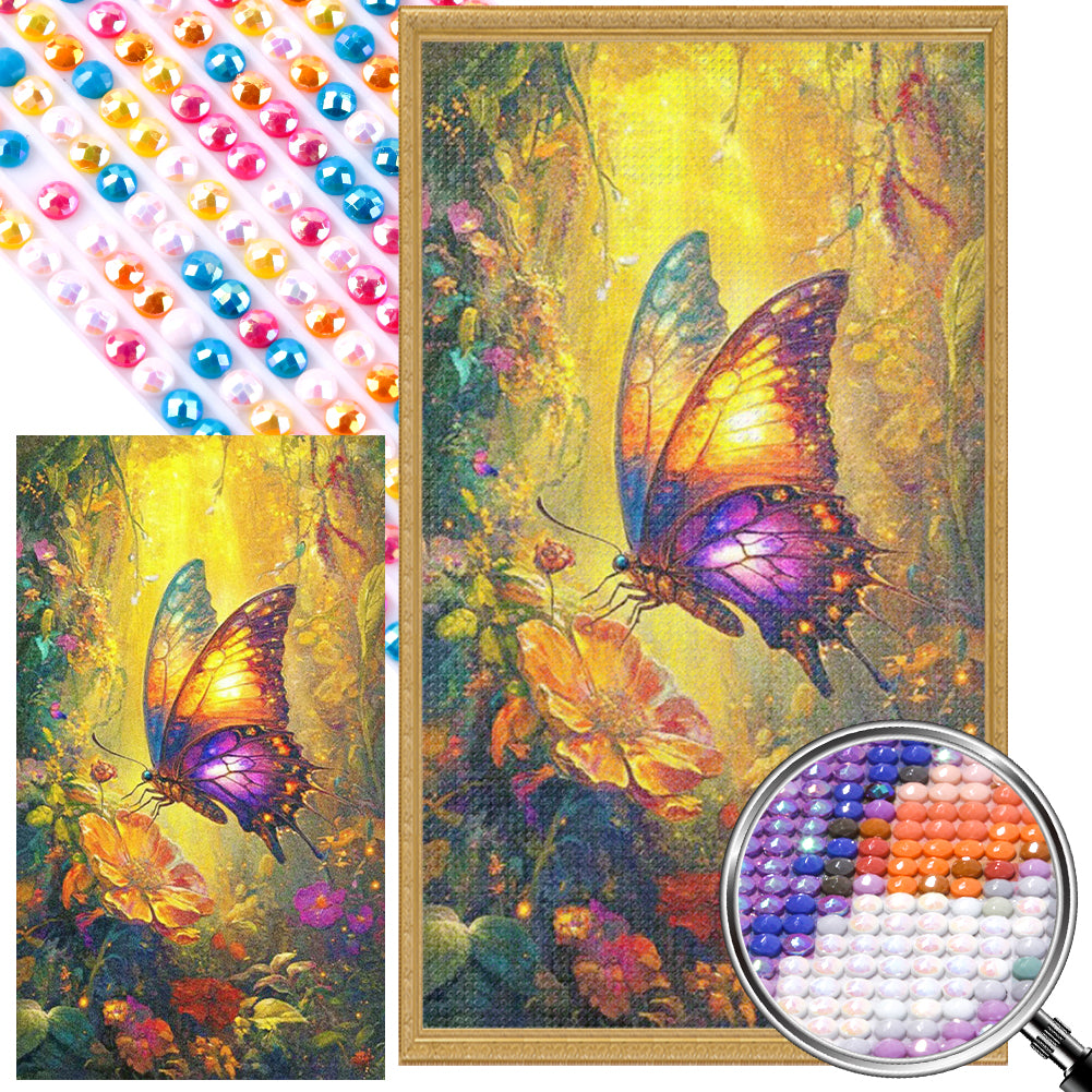 Butterfly In The Forest 40*70CM(Picture) Full AB Round Drill Diamond Painting