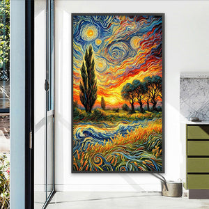 Van Gogh Wheat Field 40*70CM(Picture) Full AB Round Drill Diamond Painting
