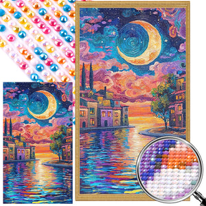 Water City Moonlight 40*70CM(Picture) Full AB Round Drill Diamond Painting