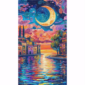 Water City Moonlight 40*70CM(Picture) Full AB Round Drill Diamond Painting