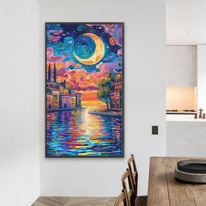 Water City Moonlight 40*70CM(Picture) Full AB Round Drill Diamond Painting
