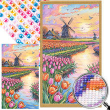 Load image into Gallery viewer, Windmill And Tulip 40*70CM(Picture) Full AB Round Drill Diamond Painting
