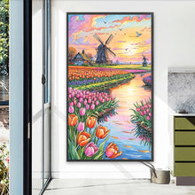 Load image into Gallery viewer, Windmill And Tulip 40*70CM(Picture) Full AB Round Drill Diamond Painting
