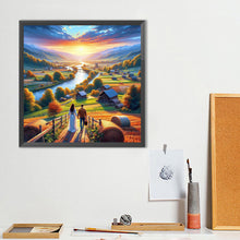 Load image into Gallery viewer, Couple And Mountains And Lakes 40*40CM(Canvas) Full Round Drill Diamond Painting
